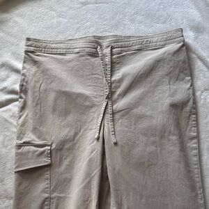 Chico's Light Tan Cargo Crop pants with Drawstring size 3